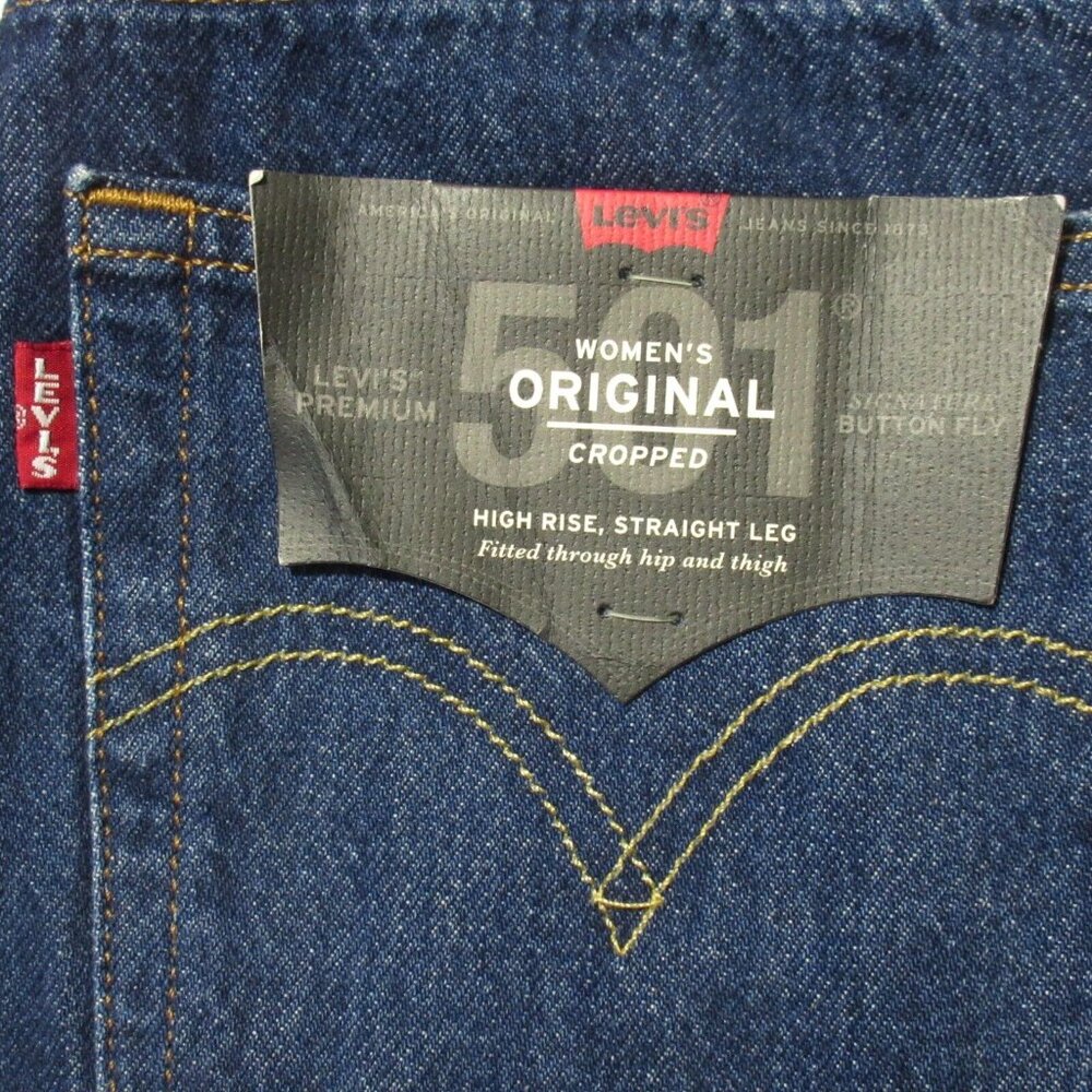 NWT Levi's 501 Original in Market Grammar Destroyed High Rise Straight Jeans 25 - Picture 9 of 10